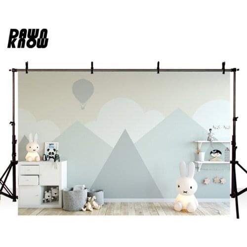 DAWNKNOW Indoor Photography Background Children Cartoon Doll Rabbit Photographic Backdrops Photo Studio Baby Photocall lv2826