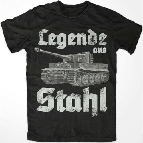 Tiger PANZER Legend of Steel T-Shirt Tank Force King Tiger BW 100% Cotton Men T Shirt