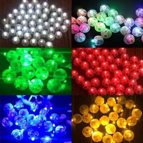 50Pcs/lot Round Ball Led Balloon Lights Mini Flash Lamps for Lantern Christmas Wedding Party Decoration White Yellow