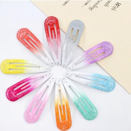 20Pcs/Lot Cute Gradient Girls Hair Accessories Solid Candy Color Powder Side Hairclip Dripping Hair Clip Barrette New Hair Clips