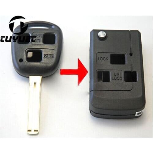 Modified Folding Flip Remote Key Shell For Lexus 3 Buttons Car Key Blanks Case