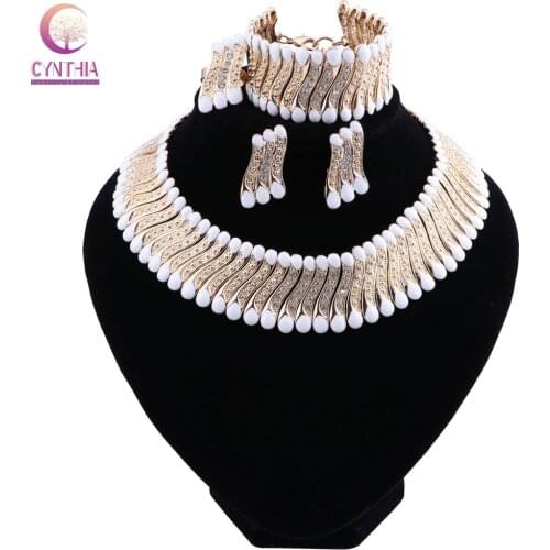 Fashion Wedding Dubai Africa Nigeria African Jewelry Set Green Necklace Earrings Bracelet Ring Bridal Jewelry Sets