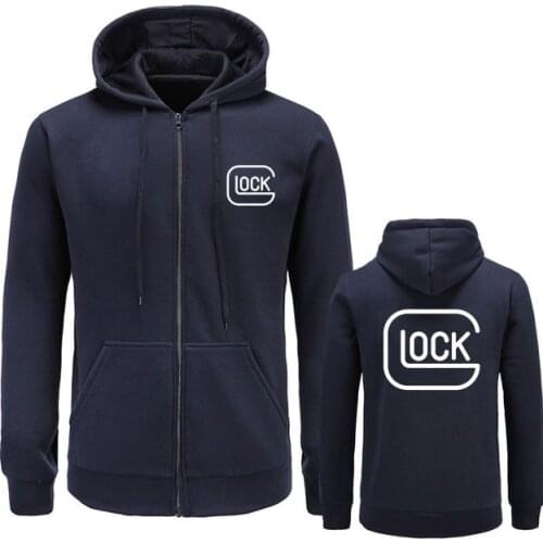 Mens Hoodies Sweatshirts GLOCK tiro esportivo snapback Adult Male Sportwear Climbing Hiking Fleece Warm Zipper Hooded Jackets