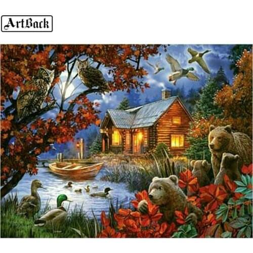 New diamond painting house landscape animal kit 3d diamond embroidery 5d square drill resin mosaic sticker decoration