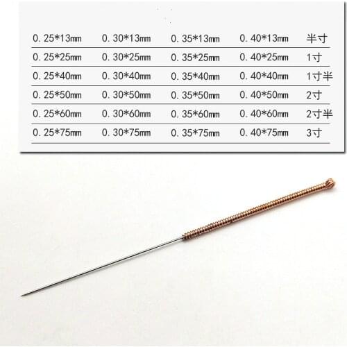 100pcs Disposable acupuncture needle copper handle sterile acupuncture needle filiform needle copper handle acupuncture needle