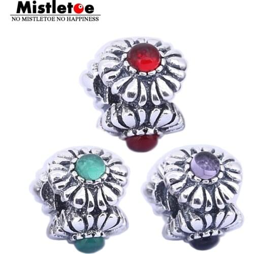 Authentic 925 Sterling Silver Birthday Blooms May February Janurary Charm Bead Fit European Bracelet Jewelry