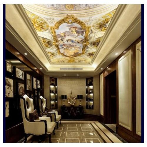 Custom photo wallpaper Zenith ceiling European love gods zenith wallpaper 3d mural for living room
