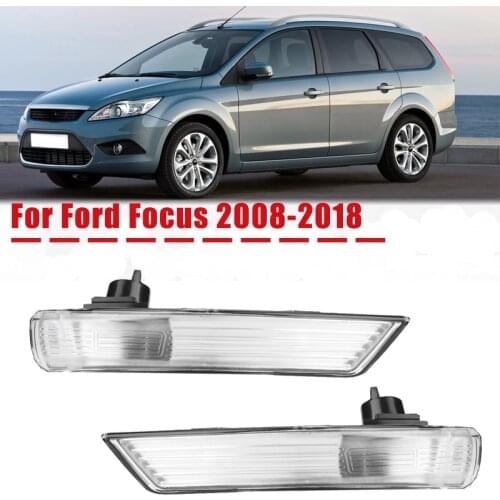 Auto Turn Signal Light Side Rearview Reversing Mirror Indicator Lamp for Ford Focus 2008-2018 Side Mirror Light (No Bulb)