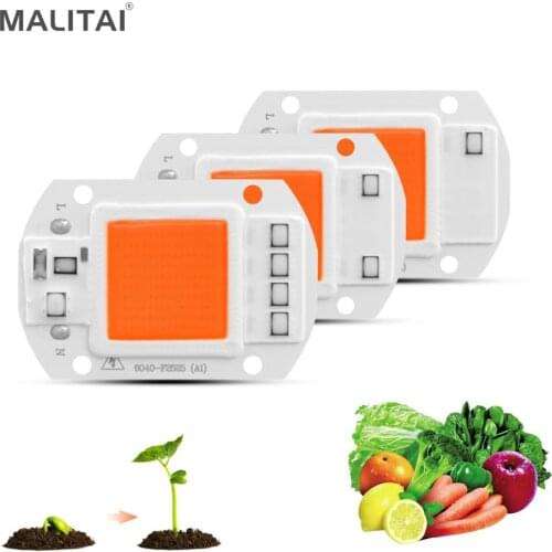 20W 30W 50W LED Chip COB Lamp Beads DIY Full Spectrum Indoor Seedling Vegetable Flower Plants Grow light Spotlight Bulb