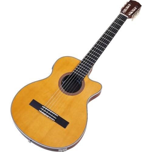 39 inch full size design rosewood back and side classic guitar natural color 6 string high gloss finish classical guitar