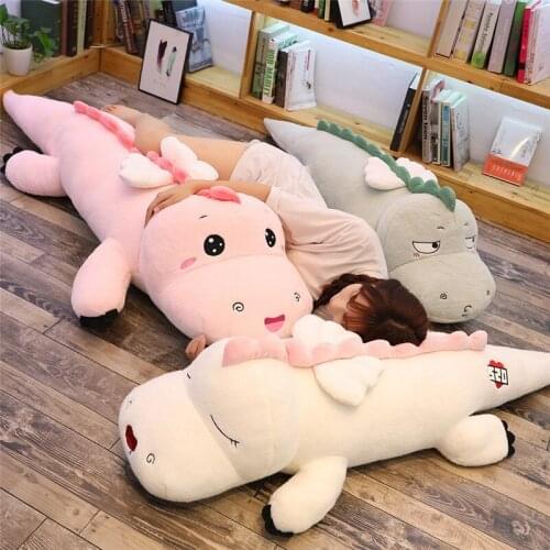 High Quality Big Dinosaur Plush Toy Soft Cartoon Animal Three Colors Dinosaur with Wing Stuffed Doll Baby Friends Birthday Gift