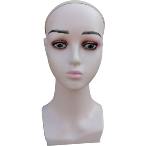 Womens Plastic Mannequin Model Head for Displaying Wigs s Sunglasses, Comes With A Breathable Wig Net