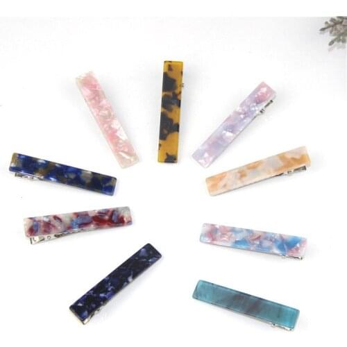 Fashion simple wild Acetic Acid Stone Hairpin Colorful Barrettes Hair Clips Women Hairclip Girls Heaswear Hair Accessories