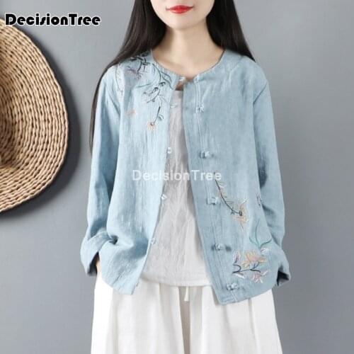 2021 women kimono cardigan chinese tops elegant vintage chinese shirt ladies top traditional costume outfits streetwear