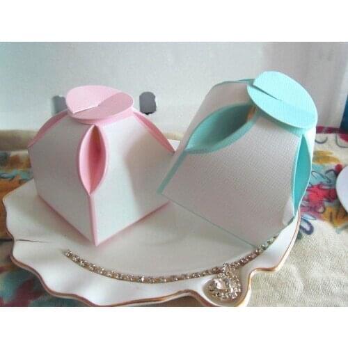 100 Pieces/lot) Creative Flower Design Wedding favor boxes of Heart Loved Candy box For Party gift box and Cake boxes