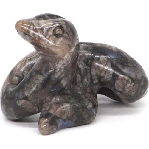 2" Snake Statue Natural Gemstone Texas Llanite Blue Opal Crystal Hand Carved Craft Reiki Healing Figurine Home Decor