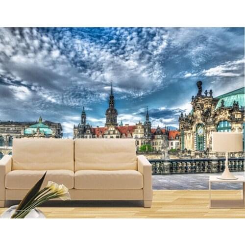 Custom 3D murals,German Sky Cloud City Housing sculpture wallpaper papel de parede,hotel living room TV wall bedroom wallpaper