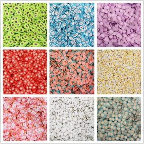 600pcs Fruit Slices Filler For Nail Art Slime Fruit Addition For Diy Charm Slime Accessories Supplies Decoration Toy sunny color