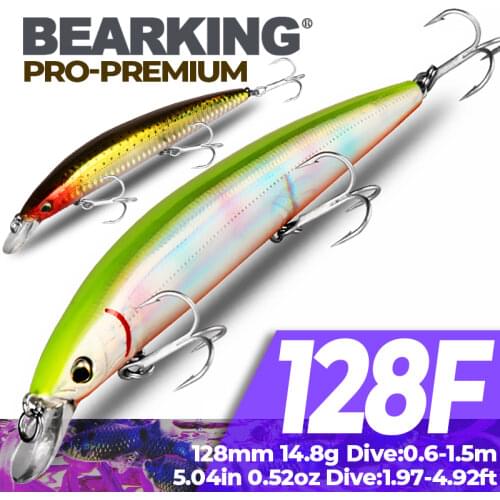 Bearking 1PC 12.8cm 14.8g Hard Fishing Lure Crank Bait floating Lake River Fishing Wobblers Carp Fishing Baits
