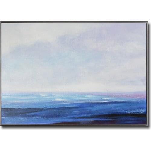 Unframed 100% Hand Painted Oil Painting Abstract Art Handmade Blue Color Art Paintings Wall Canvas Art Wall Hangings Living Room