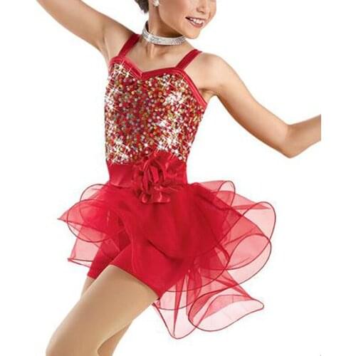 Kids Ballet Dance Costume Customized High-Low Tires Tutu Dress for Girls