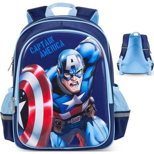 Disney 5-12 Years Old Children 3D Schoolbag Boys Cartoons Spider-Man Boy Lightweight Waterproof Night Reflection Safety Backpack