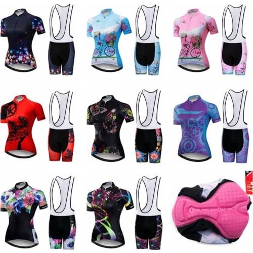 JPOJPO Women Cycling Jersey Sets mtb Racing Bicycle Shirt Clothing Ropa Ciclismo Summer Short Sleeve Bike Jersey Bib Shorts Sets