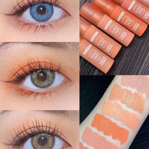 6 Colors Matte Liquid Eyeshadow Primer Velvet Eyeshadow Cream Waterproof Long-lasting Cosmetic Blush Eyeshadow Two In One TSLM2