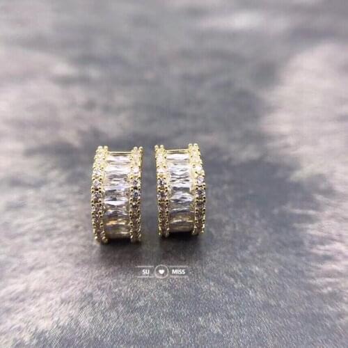 Fashion Luxury AAA Zircon Stud Earrings for women Christmas Gift Korean jewelry Free Shipping