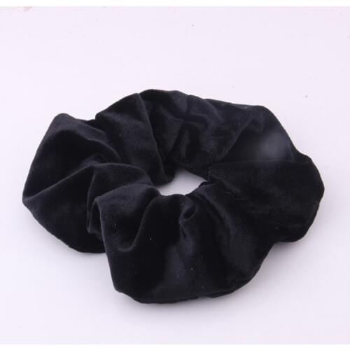 Fashion Women Scrunchie Solid Fabrics Hair Elastic Hair Band Soft Velvet Flower Ponytail Holders For Lady Large Rubber Bands