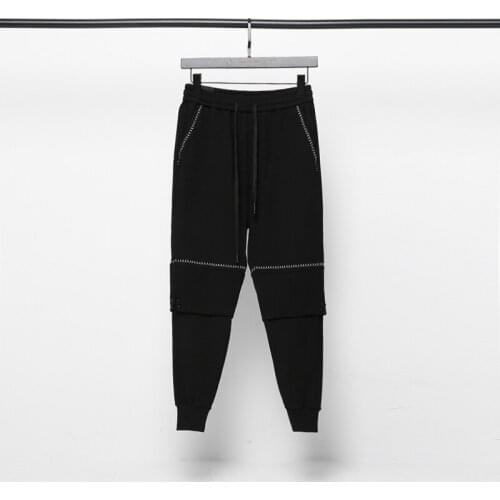 Owen Seak Men Casual Harem Pants high Street Wear Length Pants Mens Clothing Sweatpants Spring Black Pants