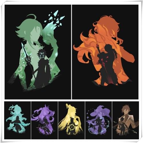 New Style 5D DIY Diamond Painting Kit Japanese Cartoon Silhouettes Diamond Embroidery Cross Stitch Gift Home Decor