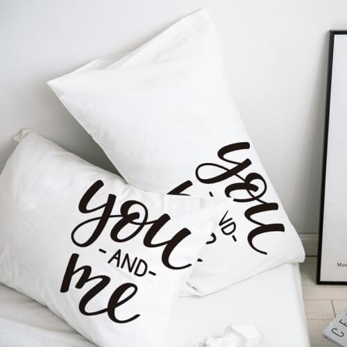 Custom Pillow Case Pillowcase 50x70 50x75 50x80 70x70 Decorative Pillow Cover White you and me Bedding Drop Shipping
