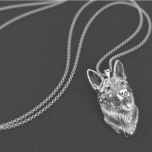 German shepherd necklace dog pendant Animal series jewelry for pet lovers