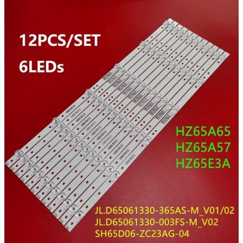 100% New 12pcs/Kit LED strips for HISENSE 65 TV 65H6E 65H6D H65A6100 HSSO-656100795EU JL.D65061330-003FS-M_V02 1187709