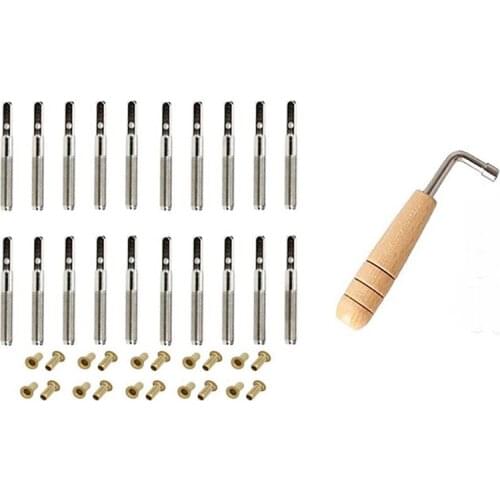 New 20 Pcs Tuning Pin Nails and 20Pcs Rivets,with L-Shape Tuning Wrench,for Lyre Harp Small Harp Musical Stringed Instrument
