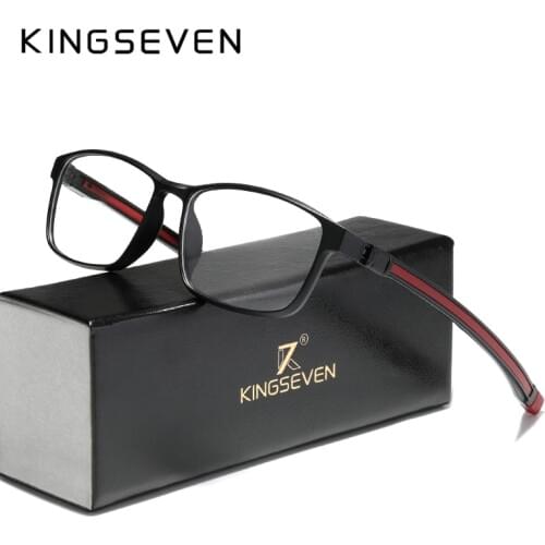 KINGSEVEN TR90 Glasses Frame Men Ultralight Square Myopia Prescription Eyeglasses 2020 Metal Full Optical Frames Eyewear