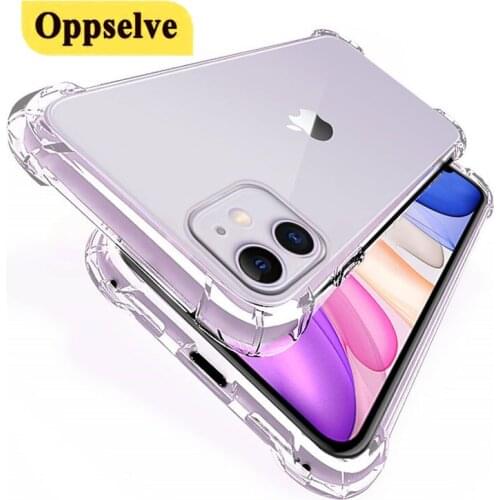 Shockproof Silicone Phone Case For iPhone 12 11 Pro Max Transparent Clear Case Back Phone Cover For 8 7 Plus SE Protection Coque