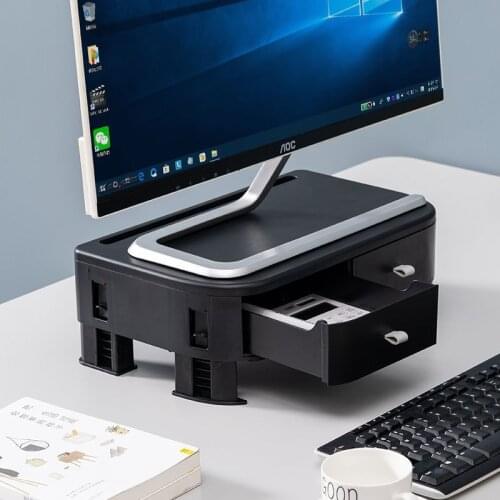 Adjustable Computer Riser Desktop Laptop and Monitor Stand with 2 Drawers