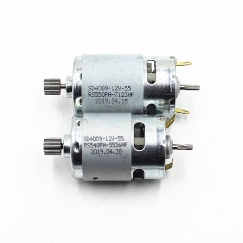 RS-540 / 550 DC Carbon Brush Motor High-speed Motor Built-in Cooling Fan with 12-tooth Gear Front, 3.17mm Knurled Shaft