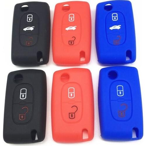 3 Buttons Silicone Remote Key Cover Case For Peugeot 107 207 307 407 308 607 For Citroen C1 C2 C3 C4 C5 C6 C8