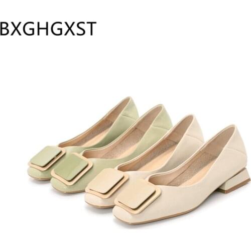 Ladies heels office shoes women loafers summer low heel shoes fashion leather shoes women Comfortable Korea high heels sexy