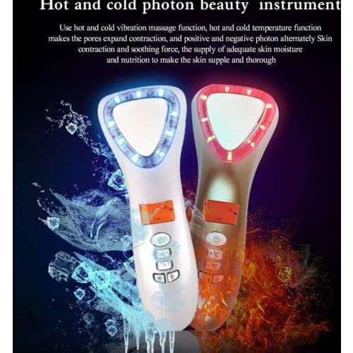 Ultrasonic Cryotherapy LED Hot Cold Hammer Facial Lifting Tightening Vibration Massager Face Body Spa Import Export Beauty Salon