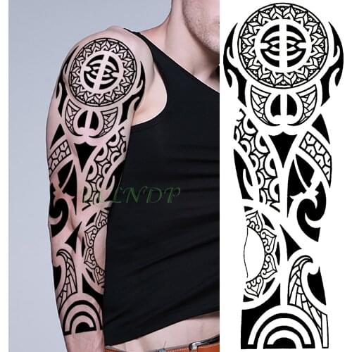 Waterproof Temporary Tattoo Sticker Tribal Totem old school full arm fake tatto flash tatoo sleeve large size for men women