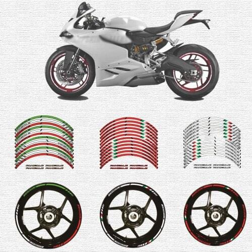 High quality motorcycle wheel decals waterproof Reflective stickers rim stripes For DUCATI PAN DUCATIPAN
