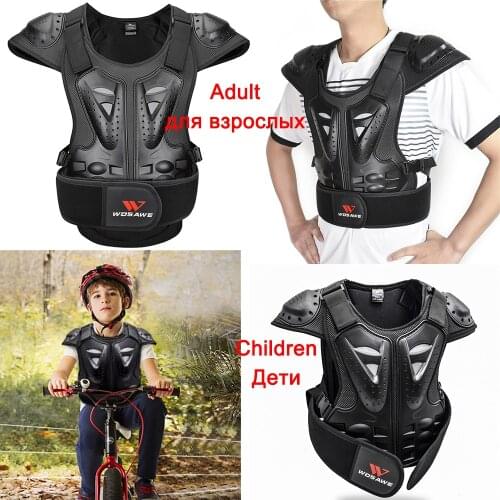 Protector Motorcycle Adult Body Armor 4-16 Children Kid Guard Sports Jacket Gear Bicycle Snowboard Hockey Back Chest Protection