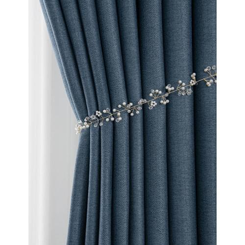 Full Blackout Window Curtain Cloth Pure Color Jacquard For Living Room Bedroom Shade Cloth