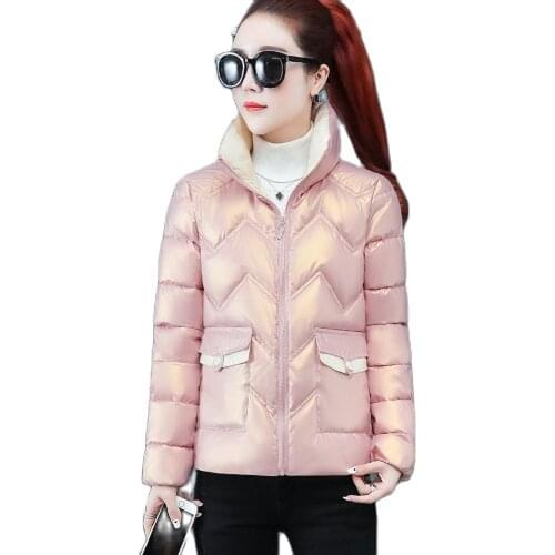 Women Winter Short Stand Collar Windproof Waterproof Bubble Coat Puffer Jacket Cotton Padded Parkas Warm Outwear Overcoat