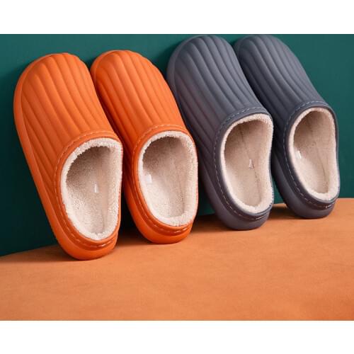 Winter Warm Plush Slippers Waterproof Slippers Woman Men Indoor Slippers Lovers Home Slipper Thick Sole Femael Kitchen Shoes