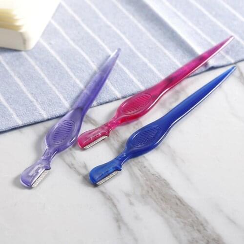 1 Pcs Women Face Eyebrow Hair Removal Safety Razor Trimmer Shaver Straight Handle Random Color
